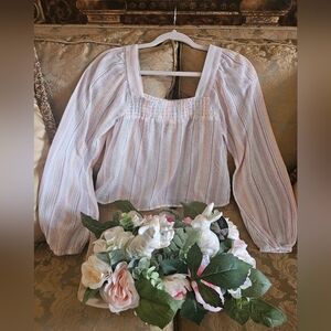 NWOT BCBGeneration long sleeve striped multicolor cropped top